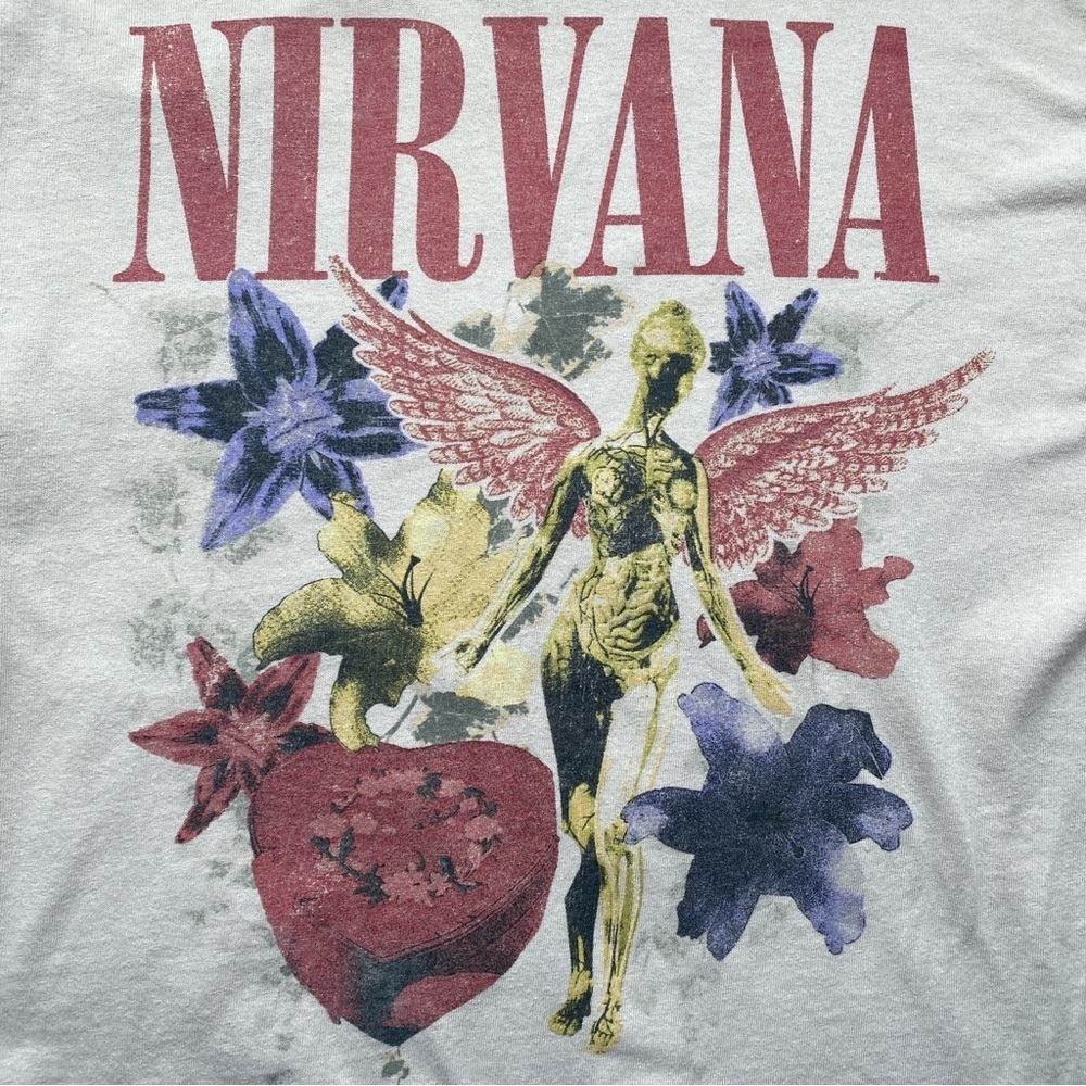 Nirvana In Utero Flowers T-Shirt Tee 100% Cotton Graphic Band Size M - Picture 5 of 7